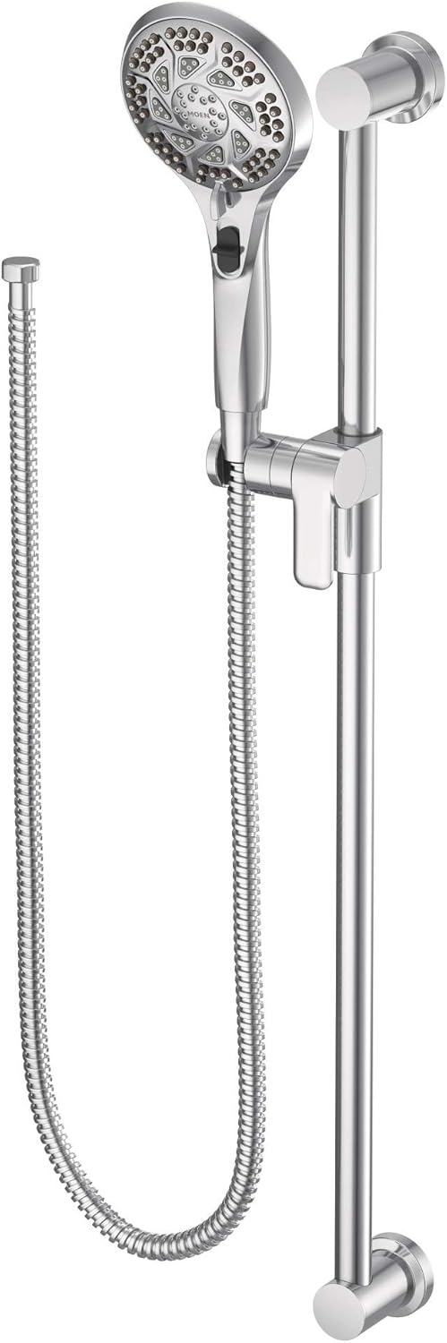 Brushed Nickel 5-Function Handshower with Slide Bar and Hose B362