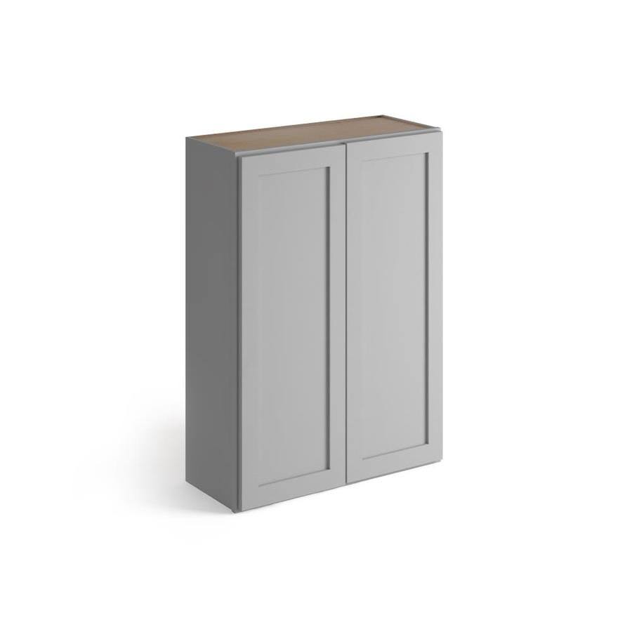 27-in W x 36-in H x 12-in D Proper Gray Birch Door Wall Stock Cabinet P1033