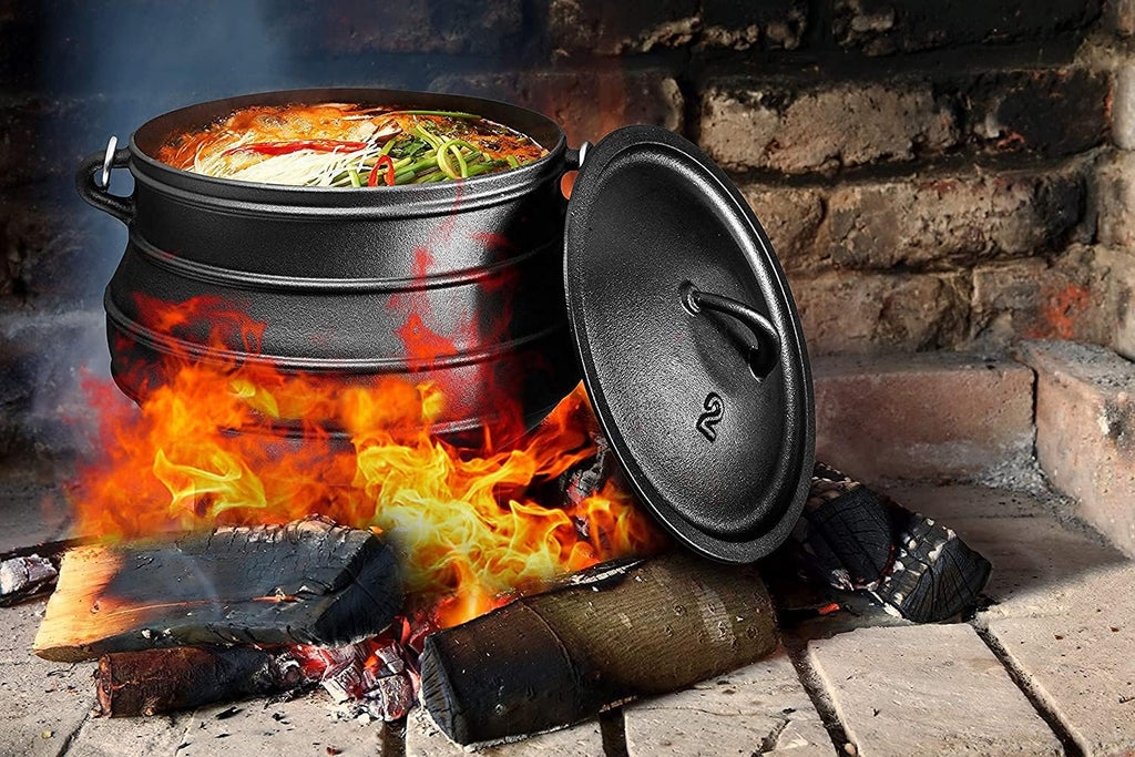 Cast Iron Pre-Seasoned Potjie Pot With Lid, 8 Quarts P989772