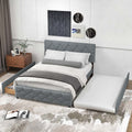Queen Upholstered Platform Bed with Twin XL Trundle and 2 Drawers N2195