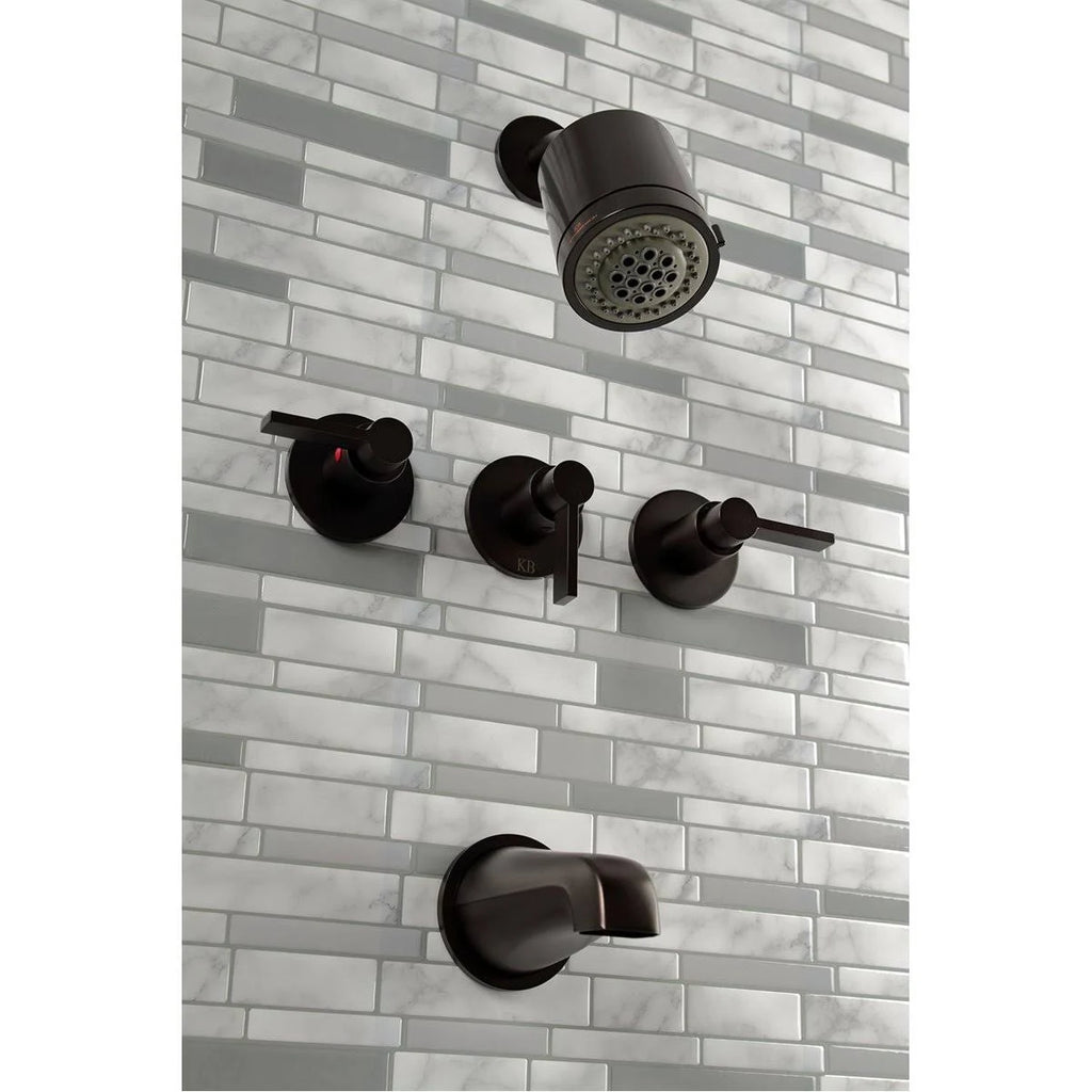 Oil Rubbed Bronze Three-Handle Tub and Shower Faucet Y213