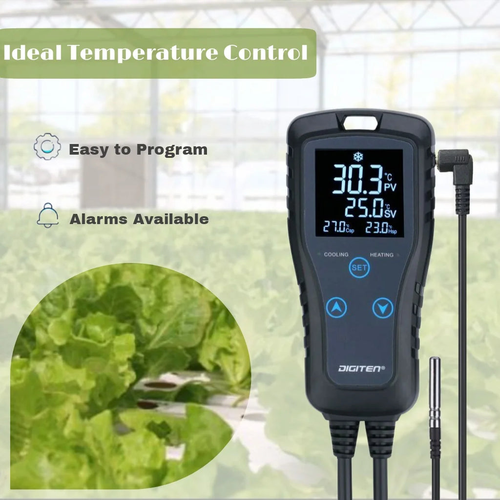 2-Stage Temperature Controller Thermostat Outlet 110V 10A I291015