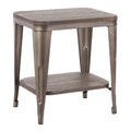 Industrial Wood and Metal End Table U422496