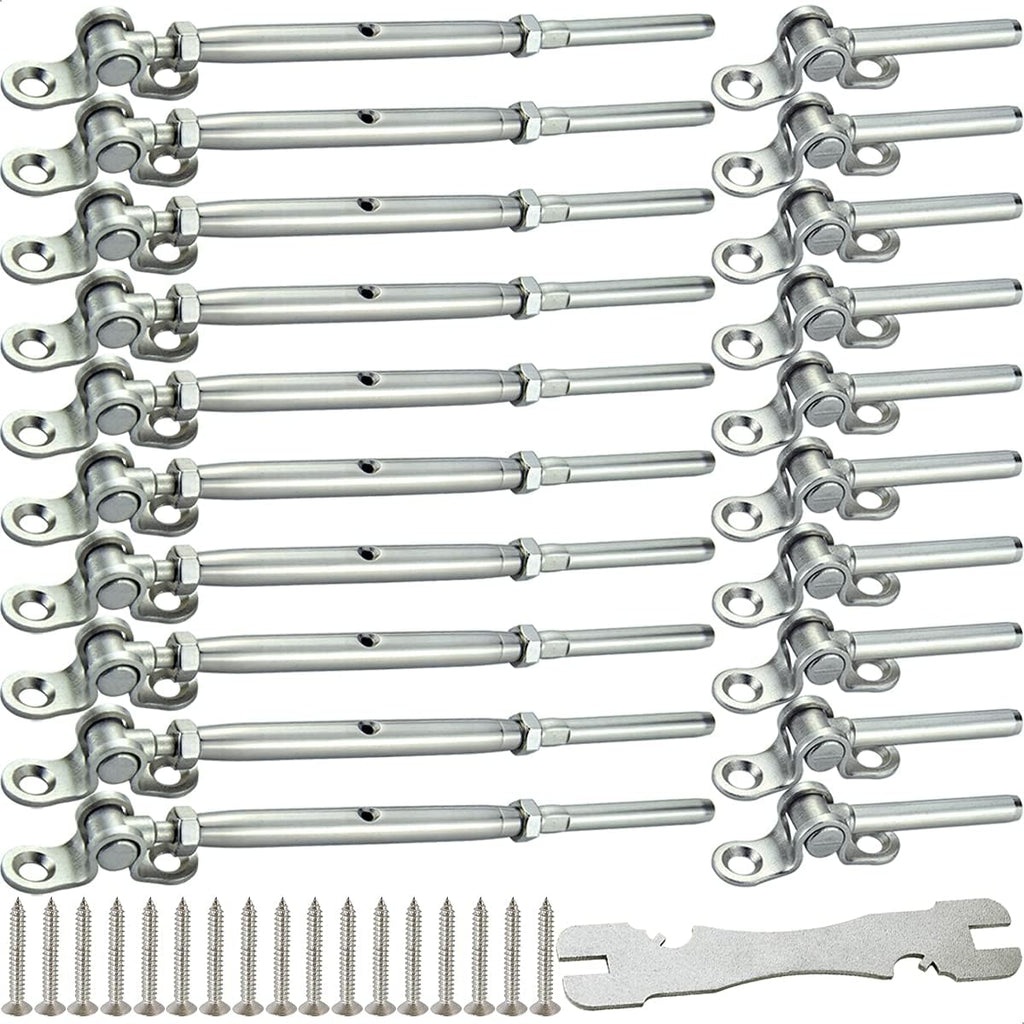 10 Pairs Stainless Steel Cable Railing Hardware Kit D6366