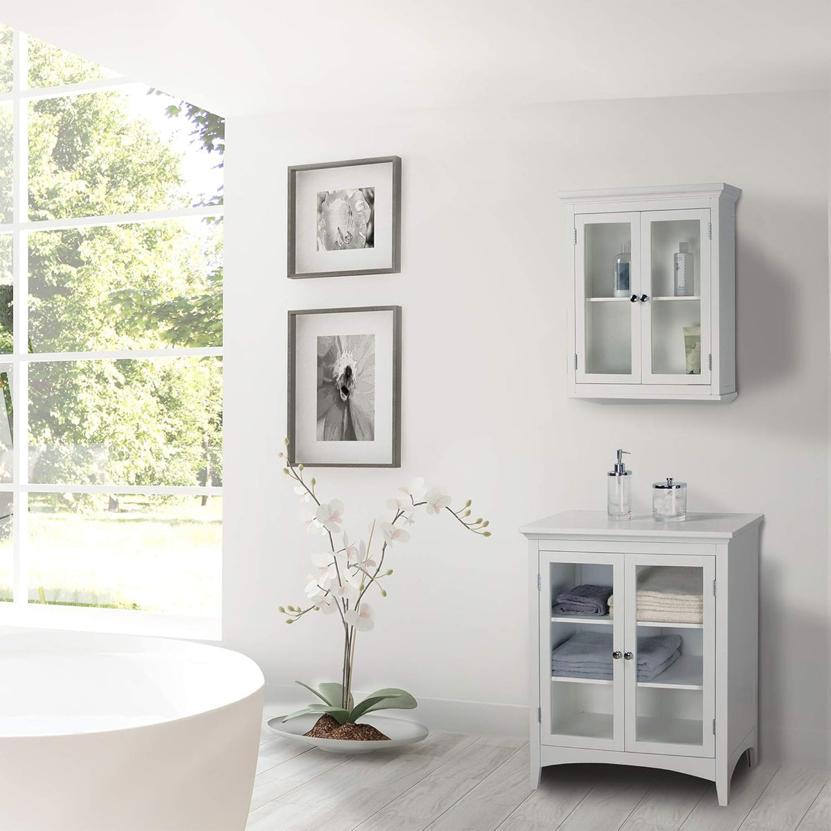White Bathroom Cabinet U462