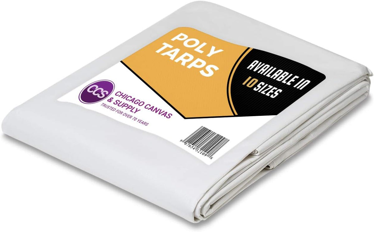 Silver Waterproof Poly Tarp, 12 by 16 Feet J7304