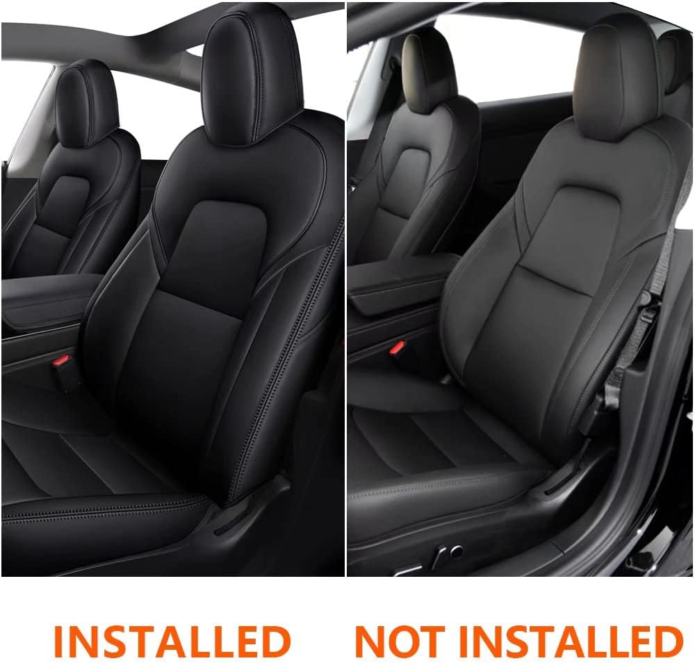 Faux Leather Car Seat Cover Full Set Front Rear Seat Black 5 Seats G5906