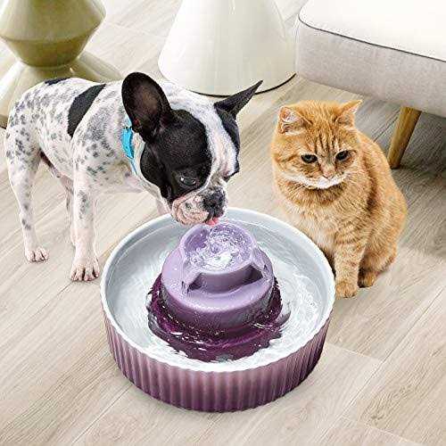 Ceramic Cat Water Fountain, 2.1 L Drinking Fountain Bowl W4626