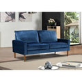 70x22 Velvet Tuxedo Arm Sofa Dark Blue A771