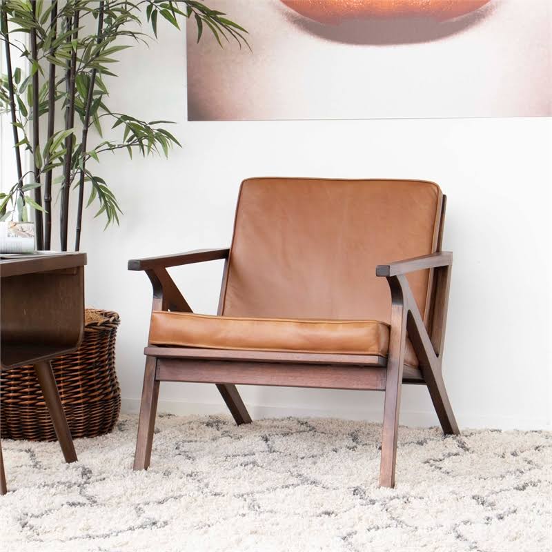 Leon Cognac Tan Leather Accent Chair H77288