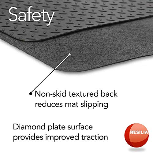 Silver Diamond Plate Under Grill Mat, 57 x 47 inches C601057