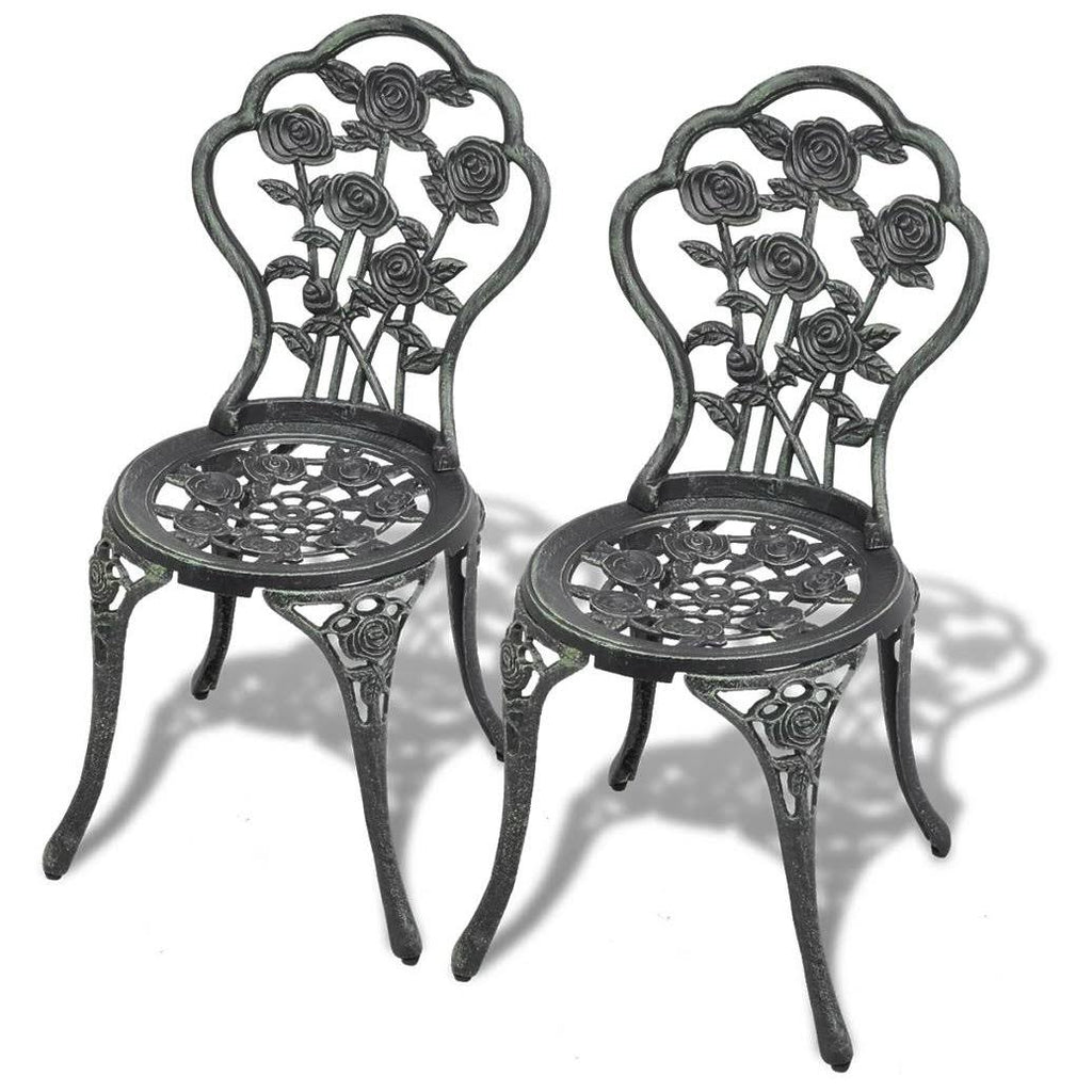 Green Cast Aluminum Three Piece Bistro Set Y409749