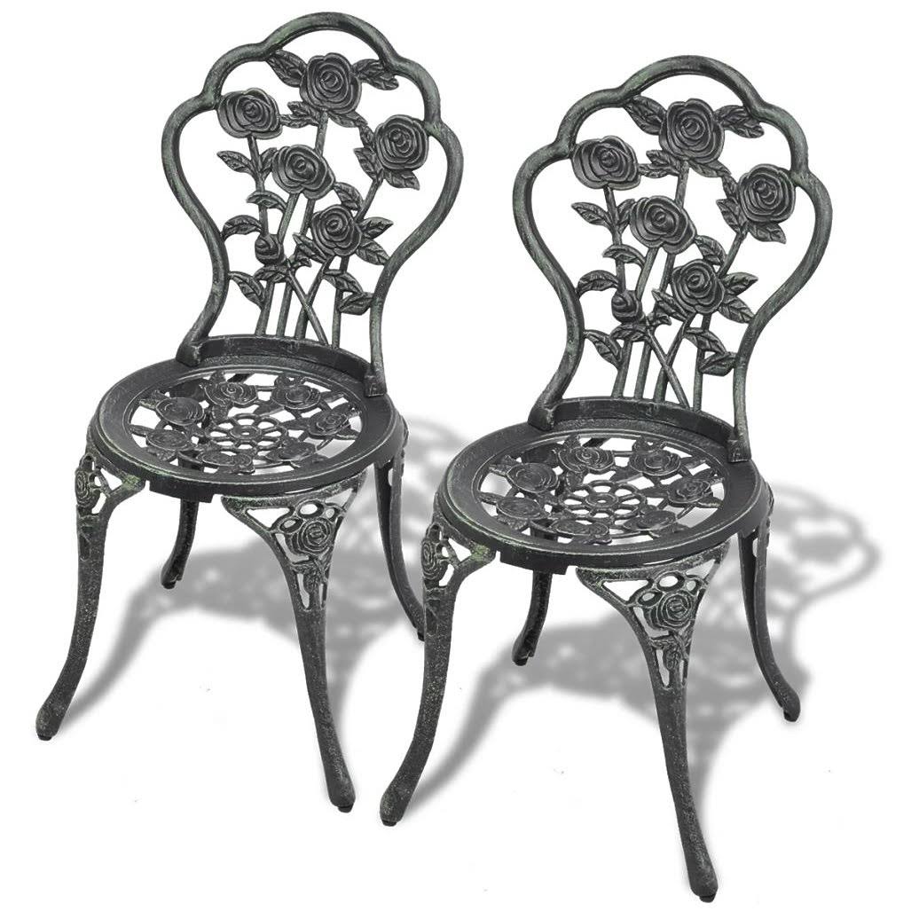 Green Cast Aluminum Three Piece Bistro Set Y409749