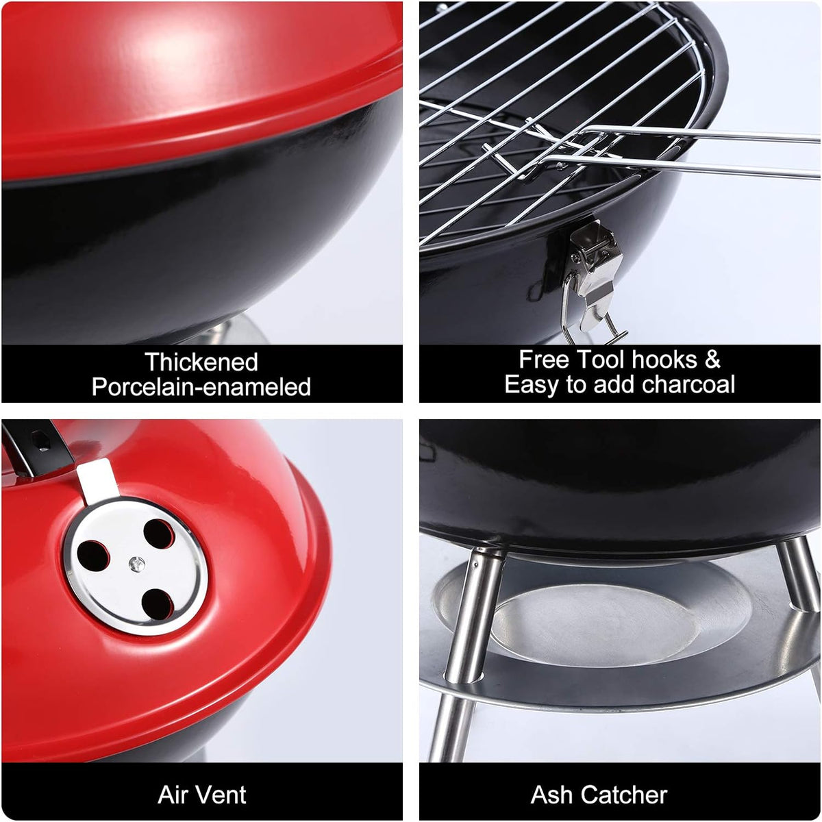 Charcoal Grill 14 Inch Portable Small BBQ Grill M942