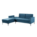 Blue Velvet Convertible Sectional Sofa D873