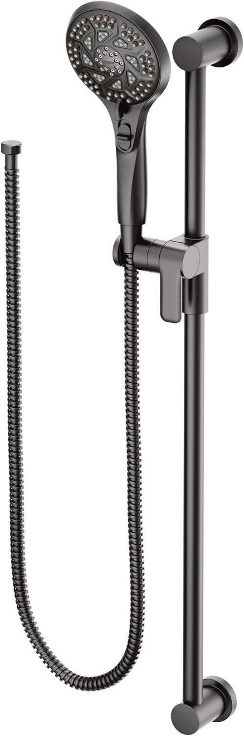 Brushed Nickel 5-Function Handshower with Slide Bar and Hose B362