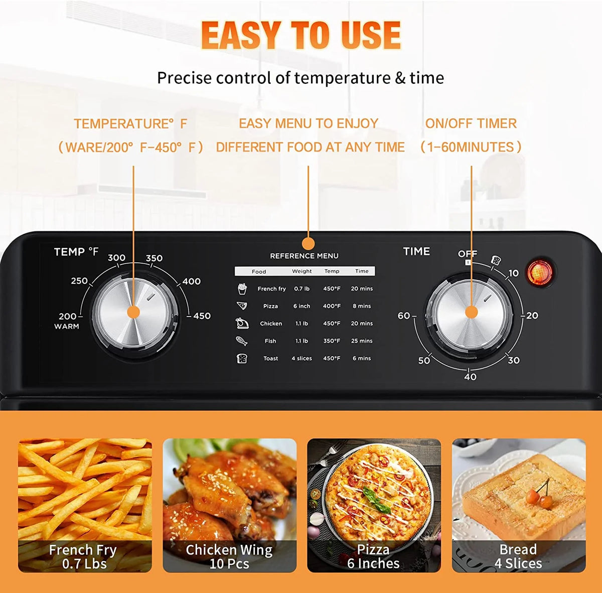 10 Quart Black Air Fryer Toaster Oven C92892