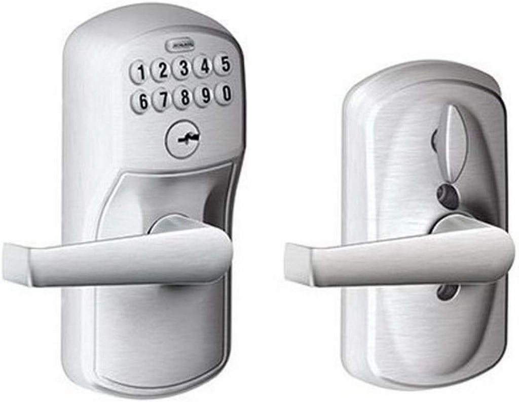 Brushed Chrome Electronic Keypad Lock with Lever, Pack of 2 F2396