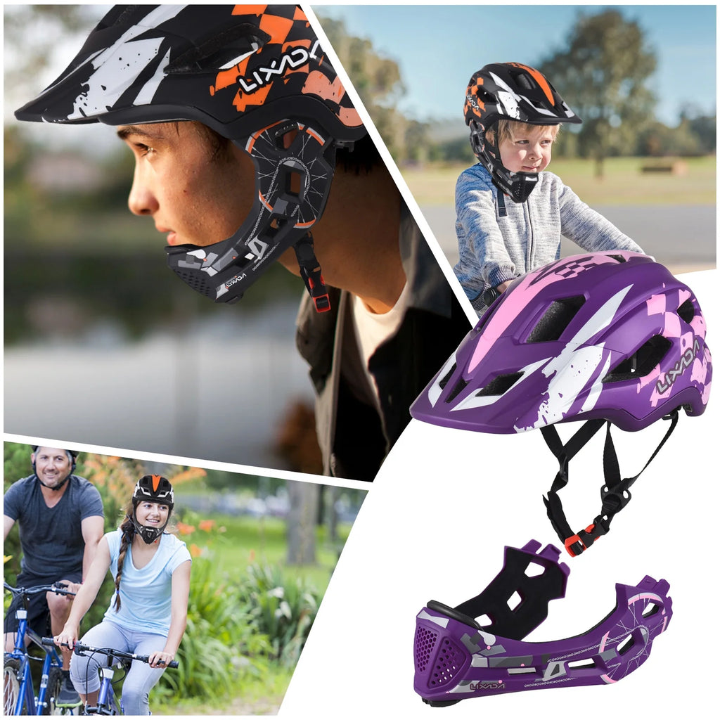 Blue Adjustable Full Face Kids Bike Helmet X770
