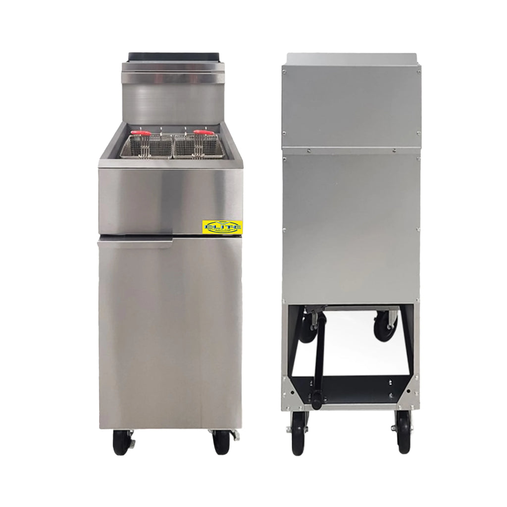 40 lbs Commercial Natural Gas Deep Fryer 90,000 BTU Dual Tanks D241194