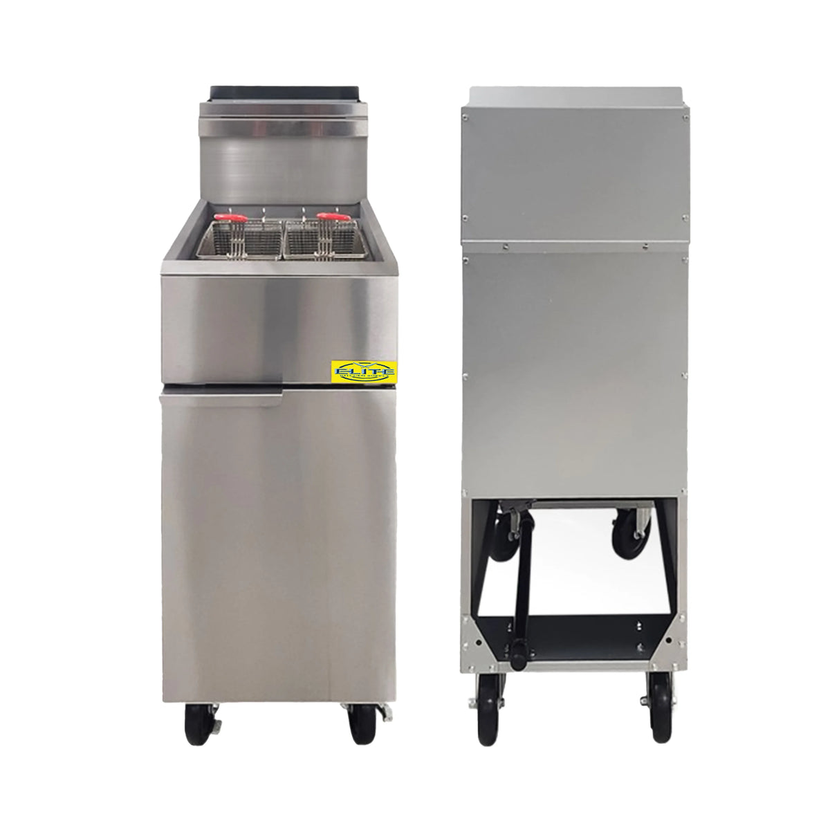 40 lbs Commercial Natural Gas Deep Fryer 90,000 BTU Dual Tanks D241194