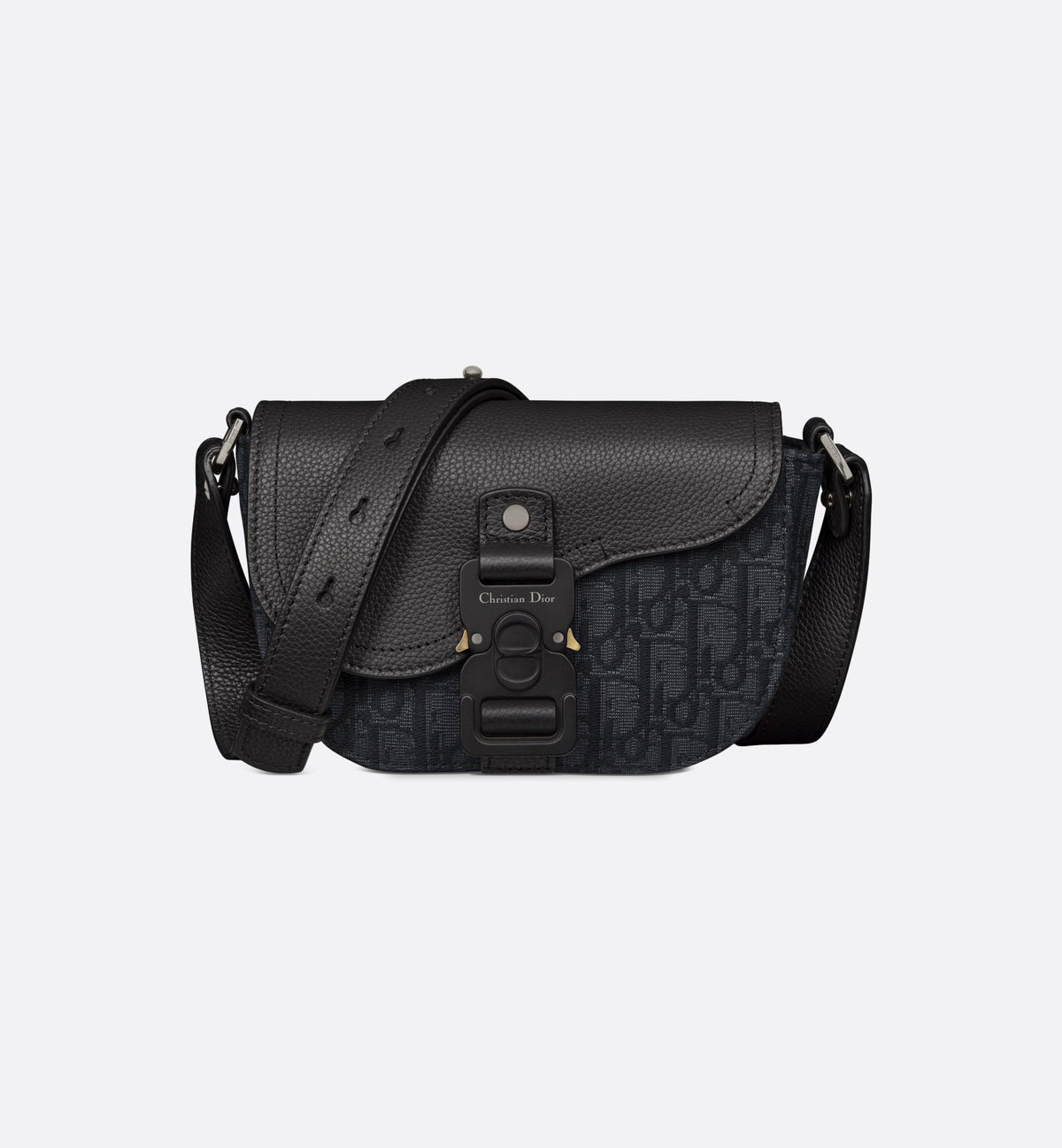 Black Mini Saddle Messenger Bag with Flap P491