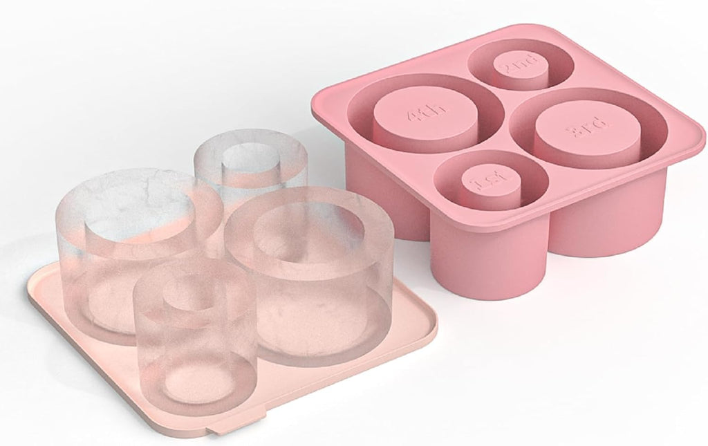4 Pcs Silicone Ice Cube Tray with Lid N182