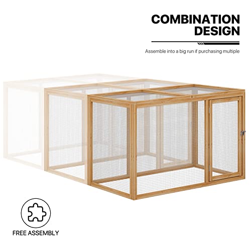 Wood Chicken Cage Rabbit Hutch with Openable Roof and Side Door, 45 x 24 x 28 inch Y58400