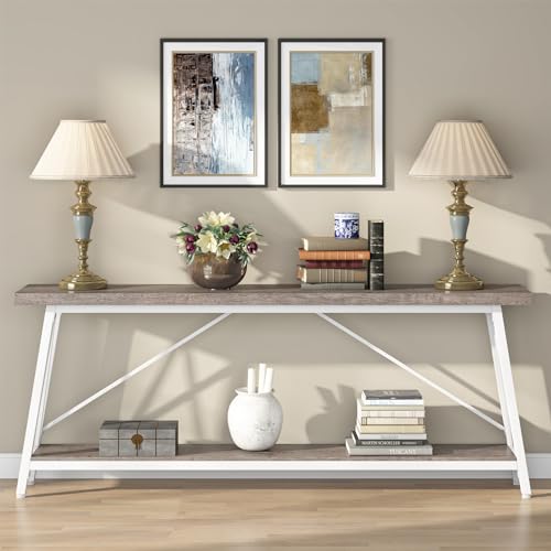 White Industrial Console Sofa Table O379887