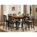 7 Pc Counter Height Table and 6 Faux Leather Seat Stools Z9313