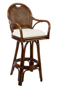 Swivel Rattan Barstool in Antique Finish O781155