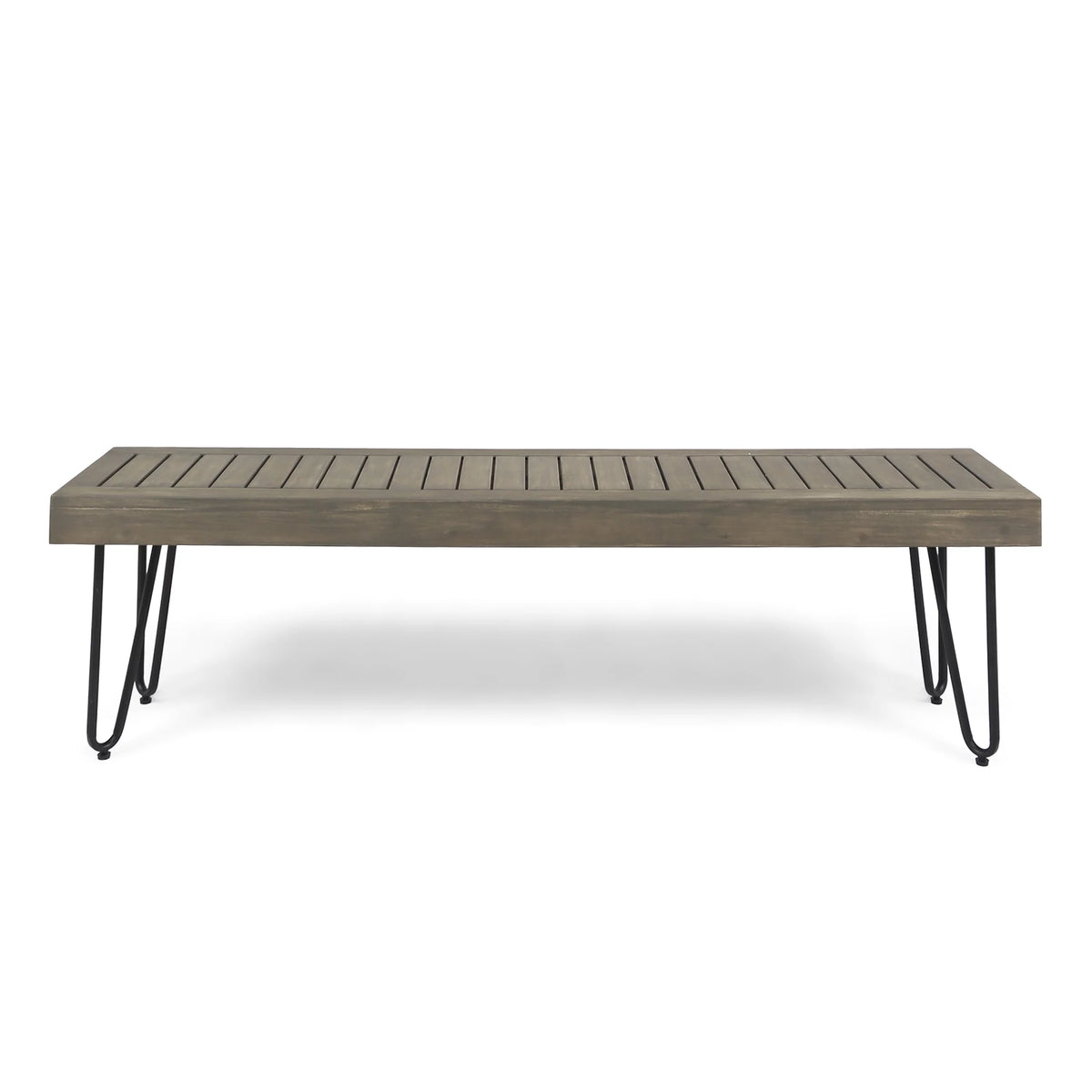 Grey Acacia Wood and Metal Bench X9913