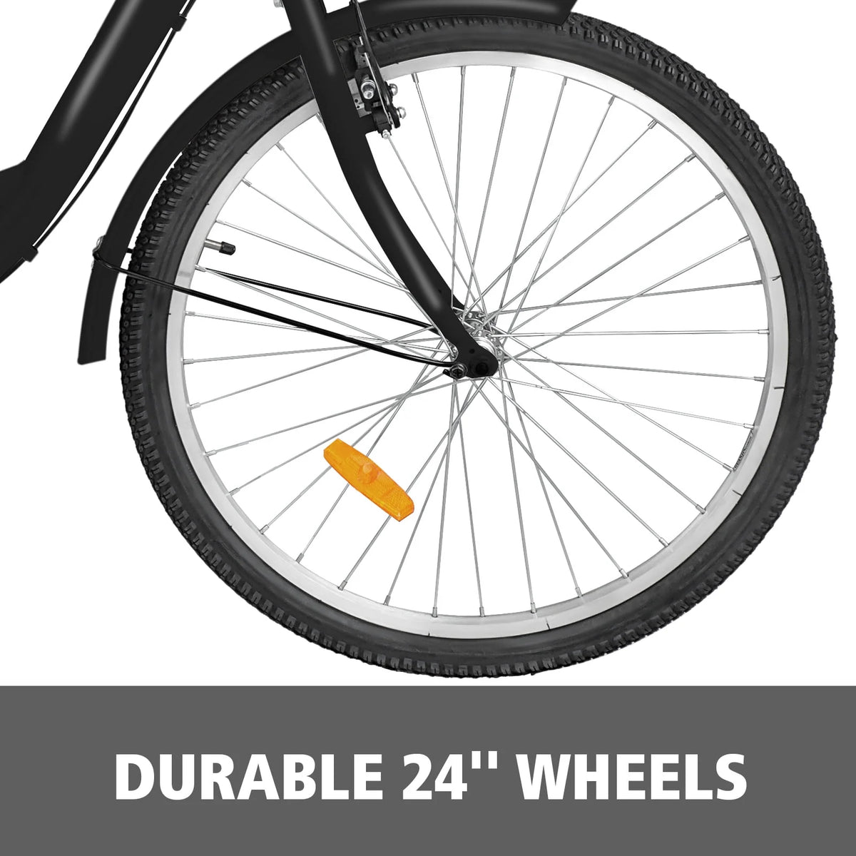 24 1-Speed 3 Wheel Adult Tricycle with Basket A619