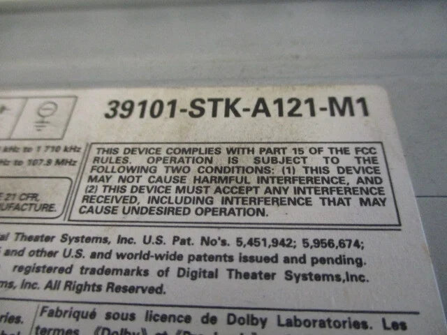 2008-2009 Acura RDX 6 Disc CD GPS Navigation Radio I681