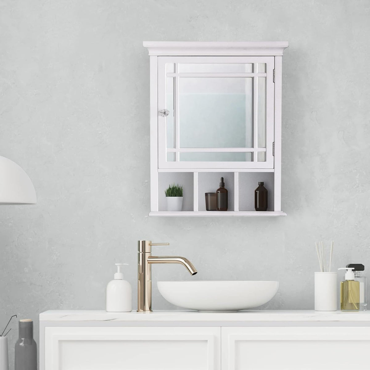 White Bathroom Cabinet U462