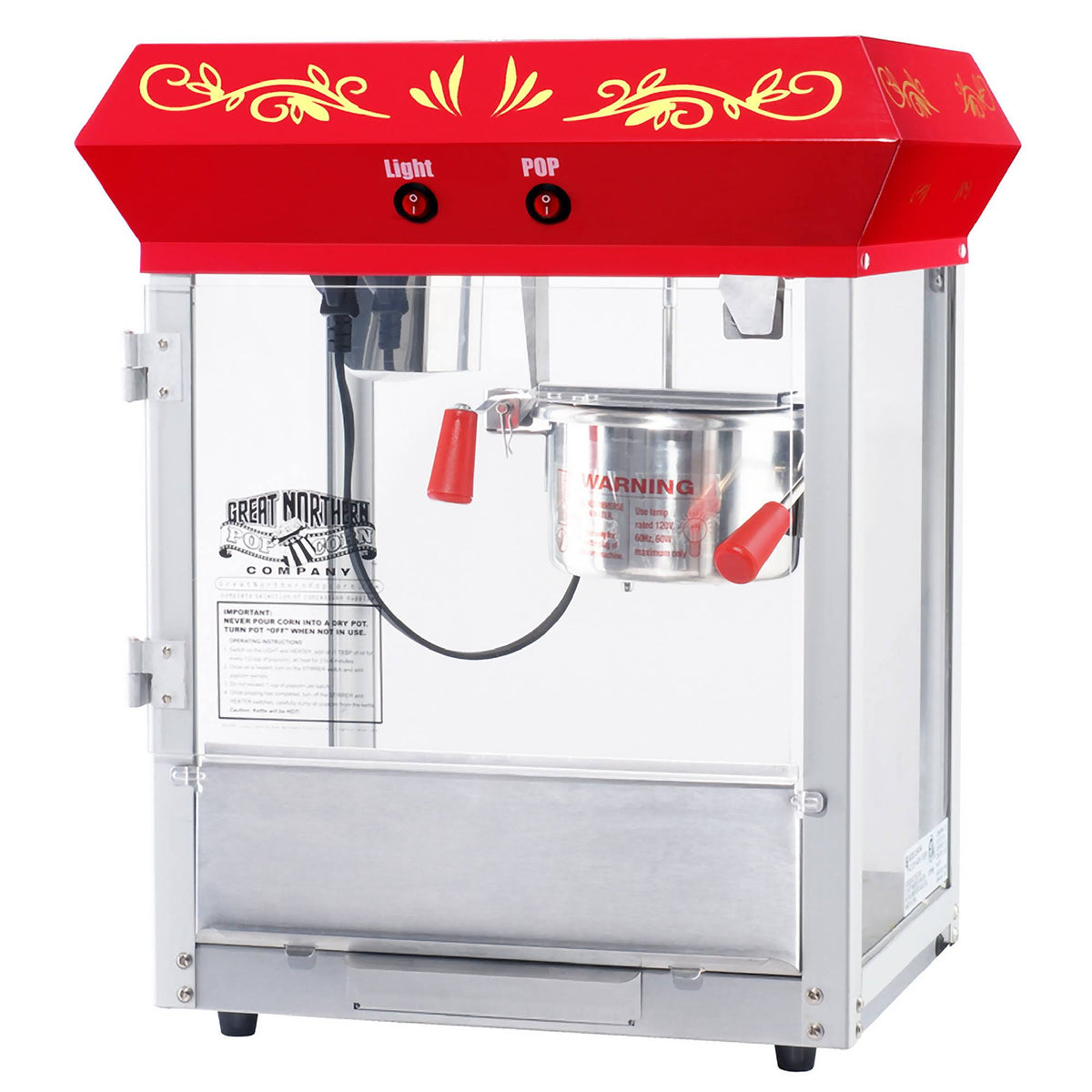 Stainless Steel Red Popcorn Machine I65235