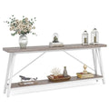White Industrial Console Sofa Table O379887