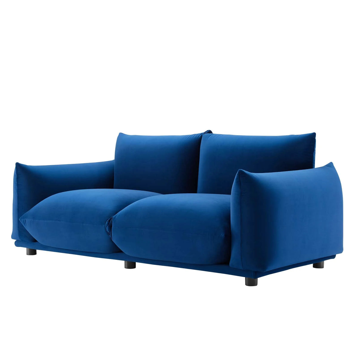 Blue Navy Velvet Loveseat Sofa F251