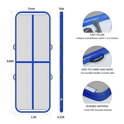 10ft/13ft/16ft/20ft Inflatable Gymnastics Tumbling Track Mat with Electric Air Pump D6830