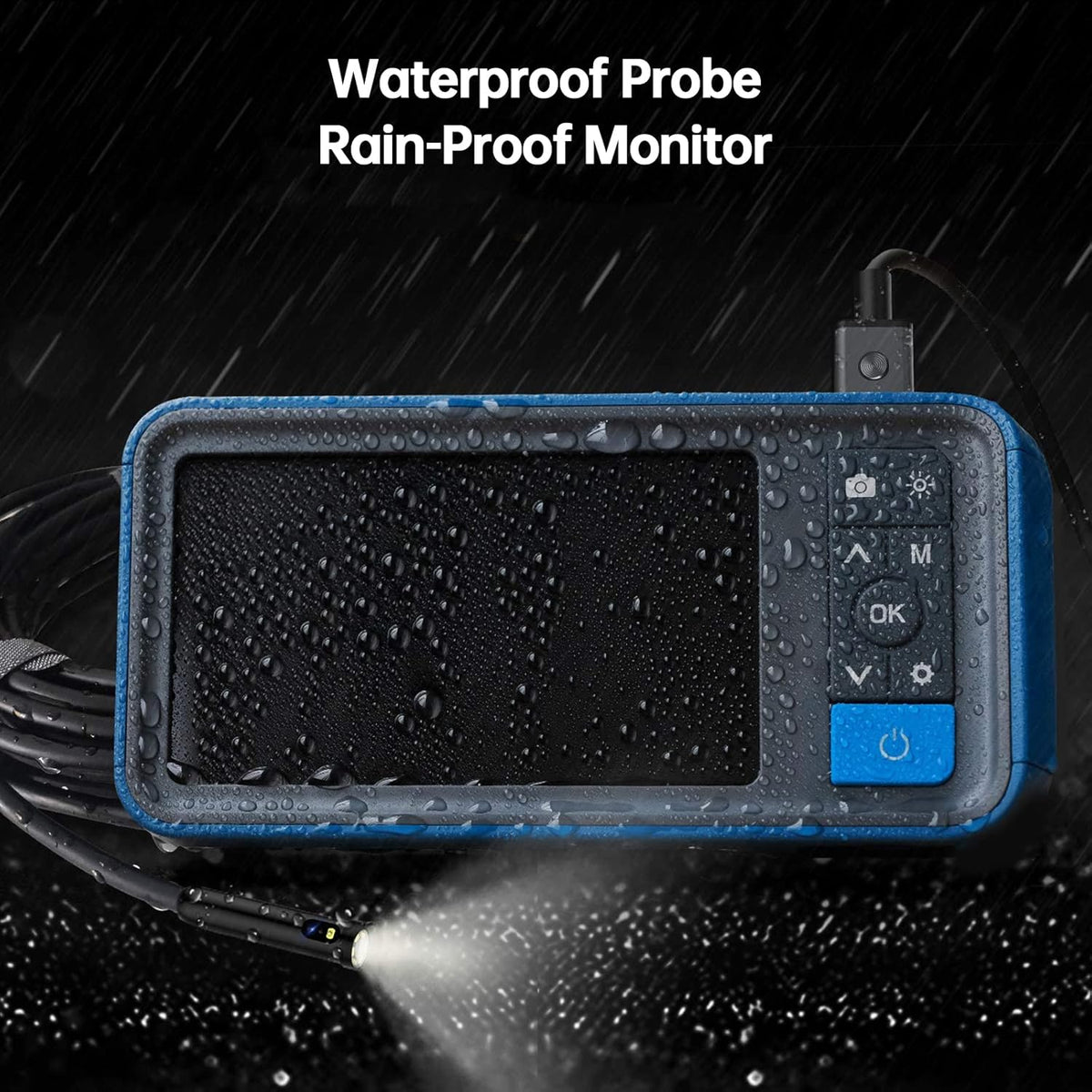 Dual Lens Endoscope Borescope 4.5 HD Inspection Camera with Light 16.5ft E77271