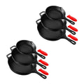 3 Piece Non Stick Cast Iron Skillet Fry Pan Set T854507
