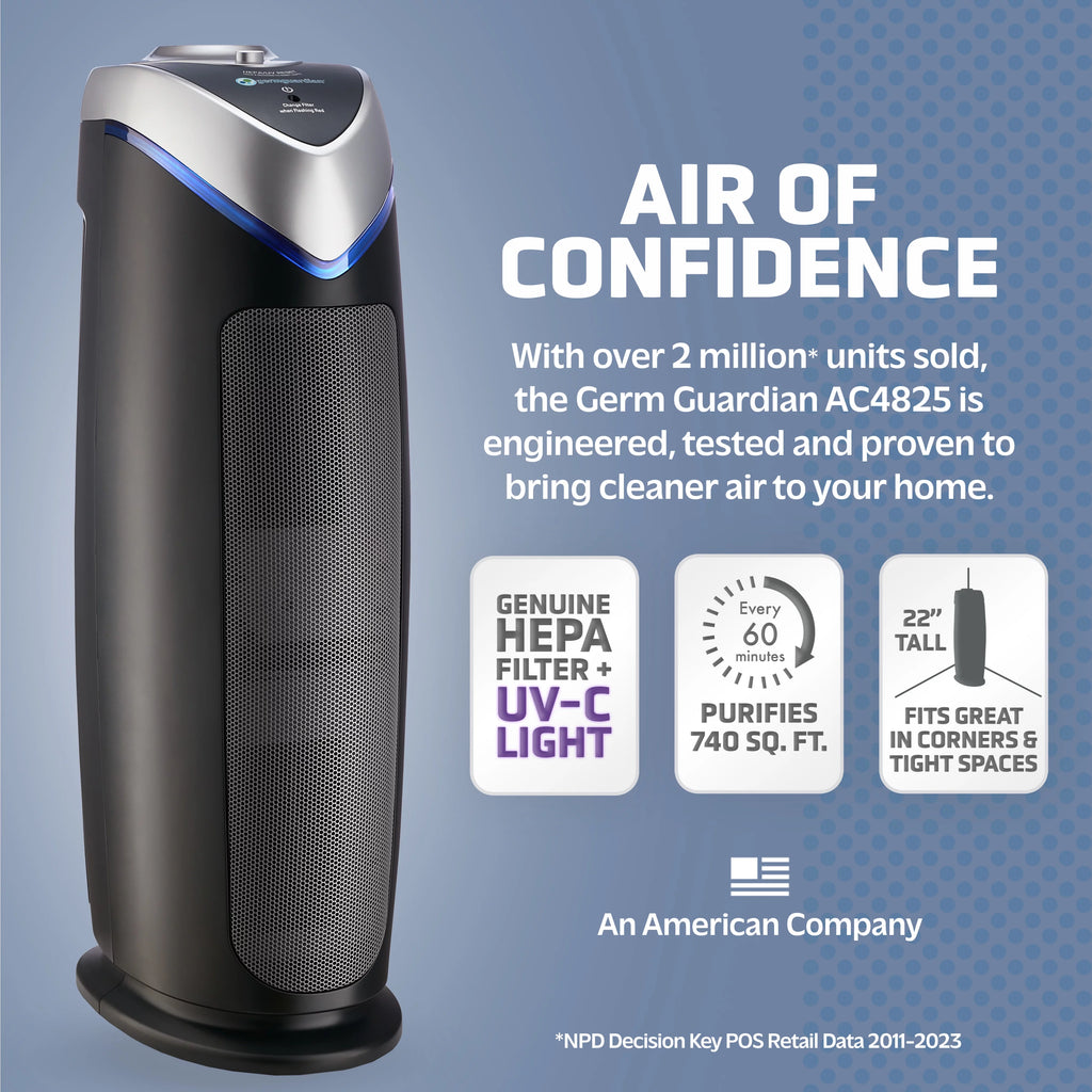 Tower Air Purifier with True HEPA Filter and UV-C Sanitizer, 2-Pack J142