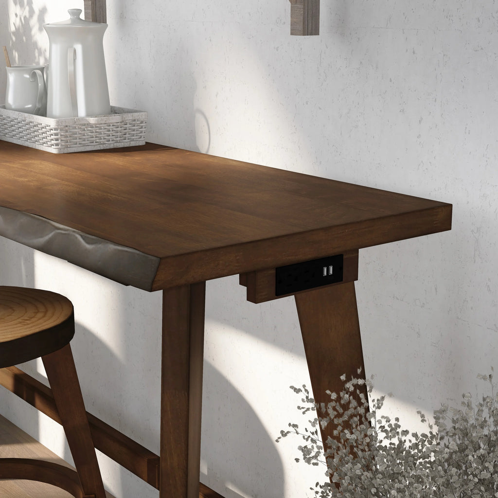 Walnut Wood 4-Piece Counter Height Table Set W8880