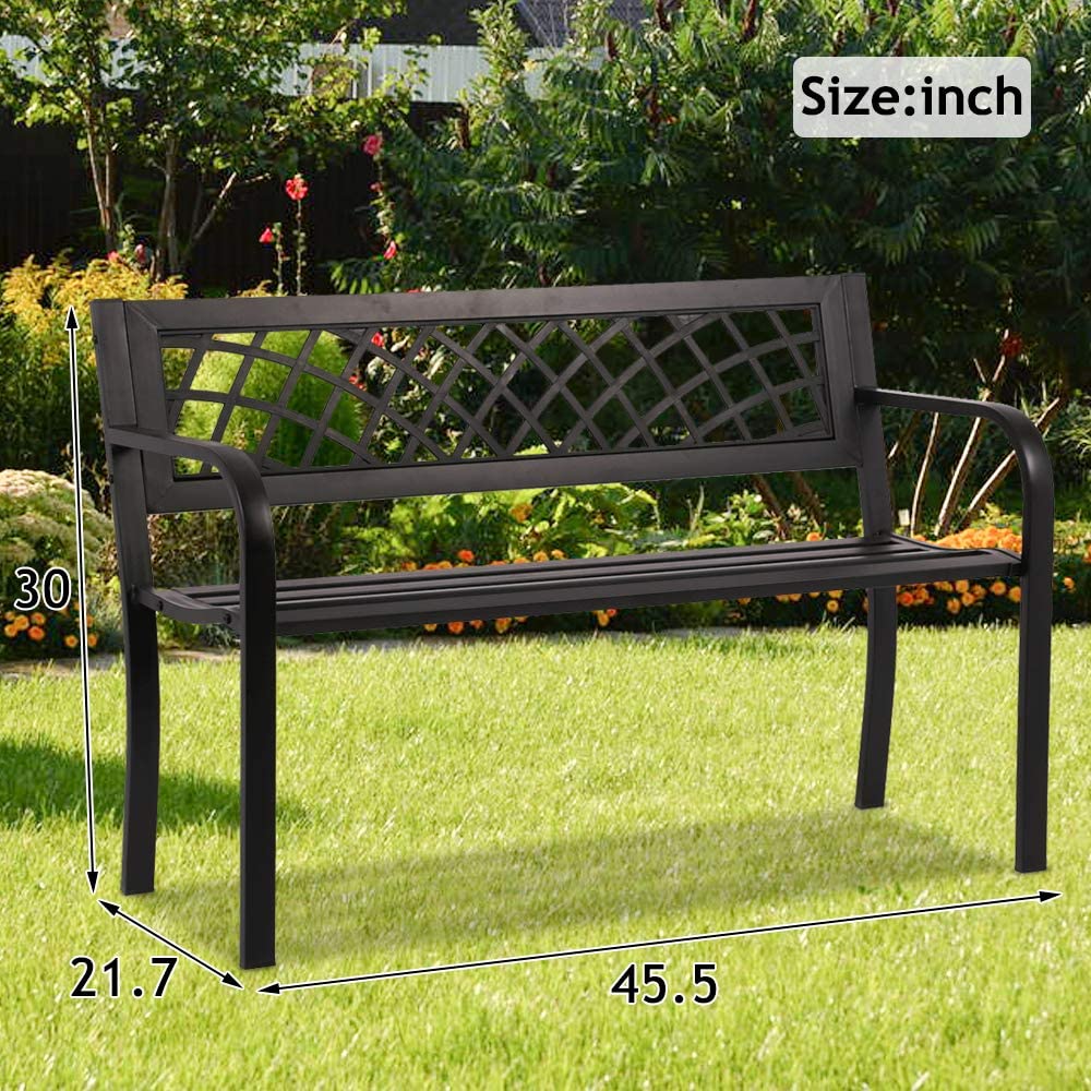 Black Cast Iron Outdoor Bench M928