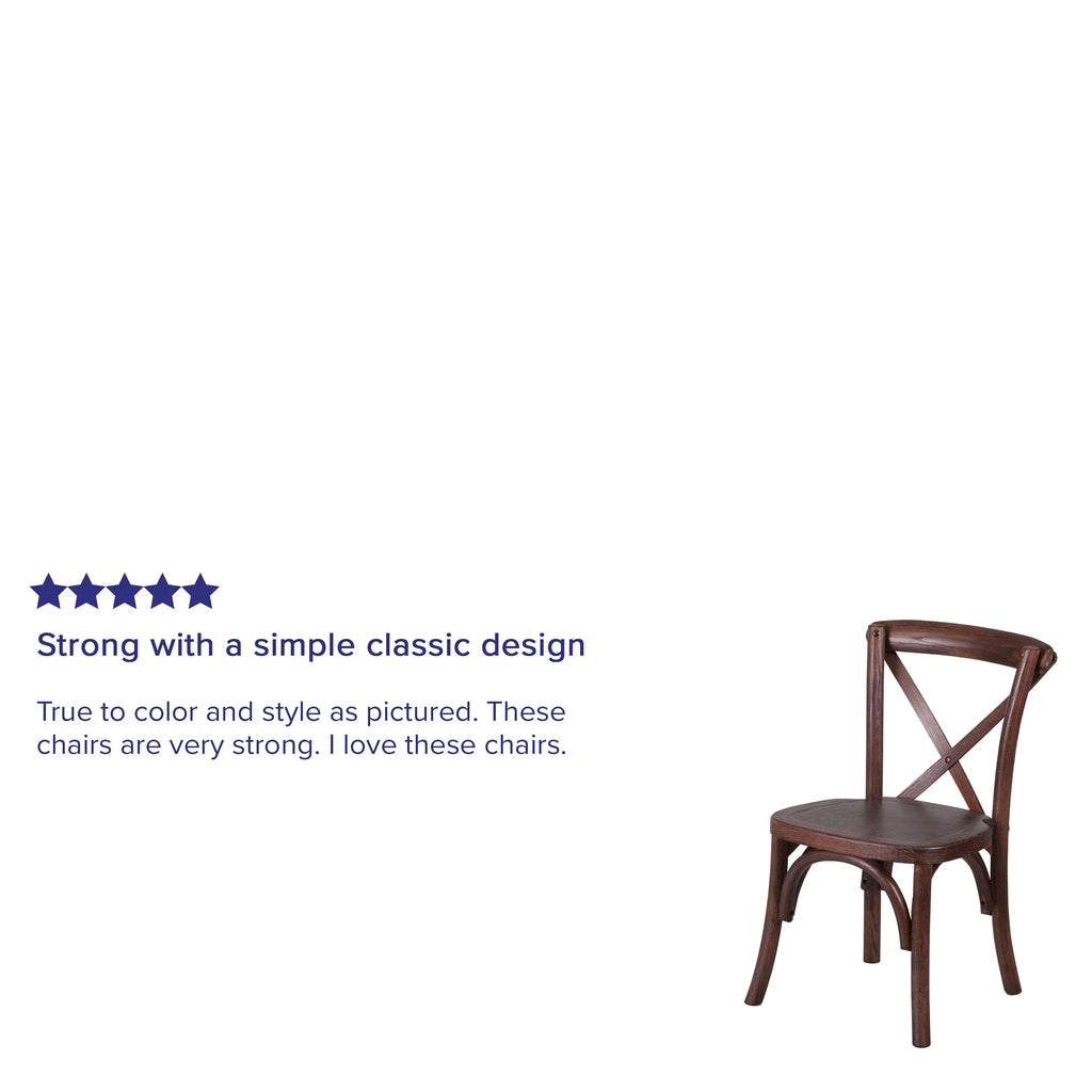 Stackable Mahogany Wood Cross Back Chair F713170