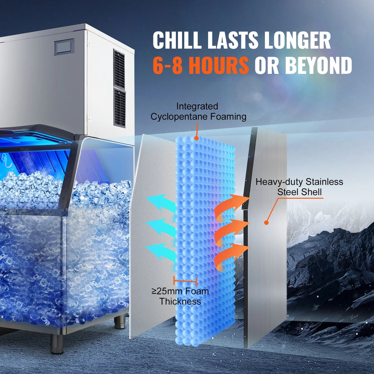 Commercial Ice Maker with 30.7 lb Storage Container X138712