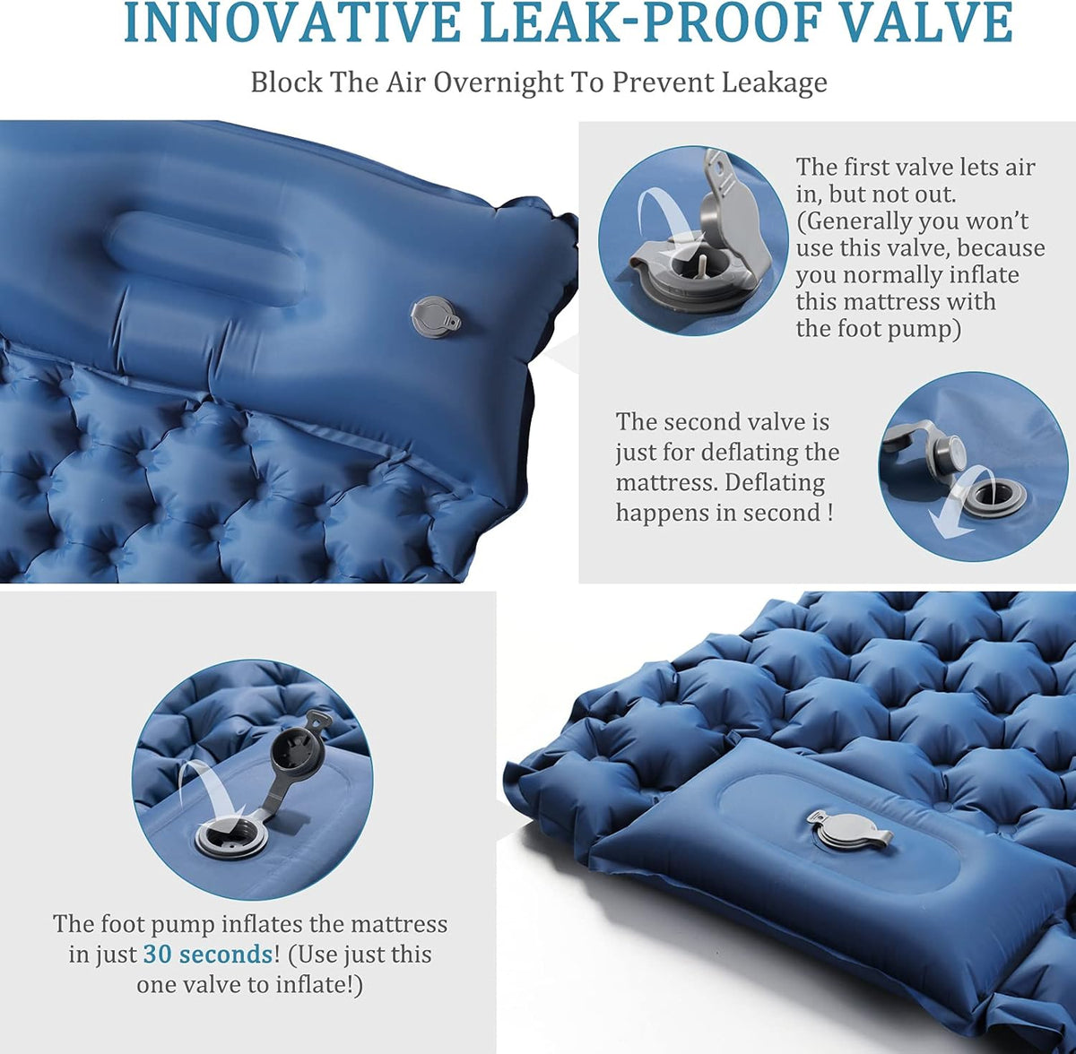 Inflatable Camping Pad for 2 Person Lightweight Waterproof Air Mattress X996228