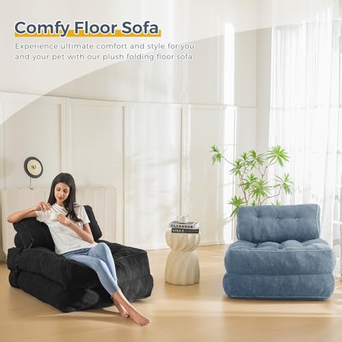 Beige Folding Sofa Bed with Pillow U98162