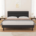 King Size Platform Bed with Wingback Fabric Upholstered Headboard B684455