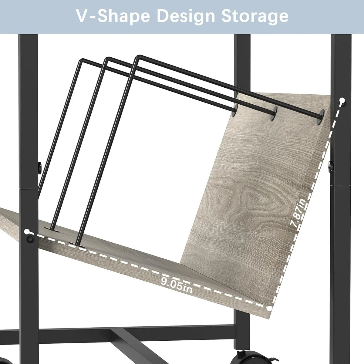 2-Tier End Table with Charging Station and Vinyl Storage Shelf Y5260